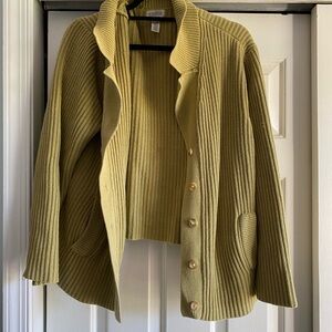 Classic Elements Ribbed Cardigan - Mustard Yellow
